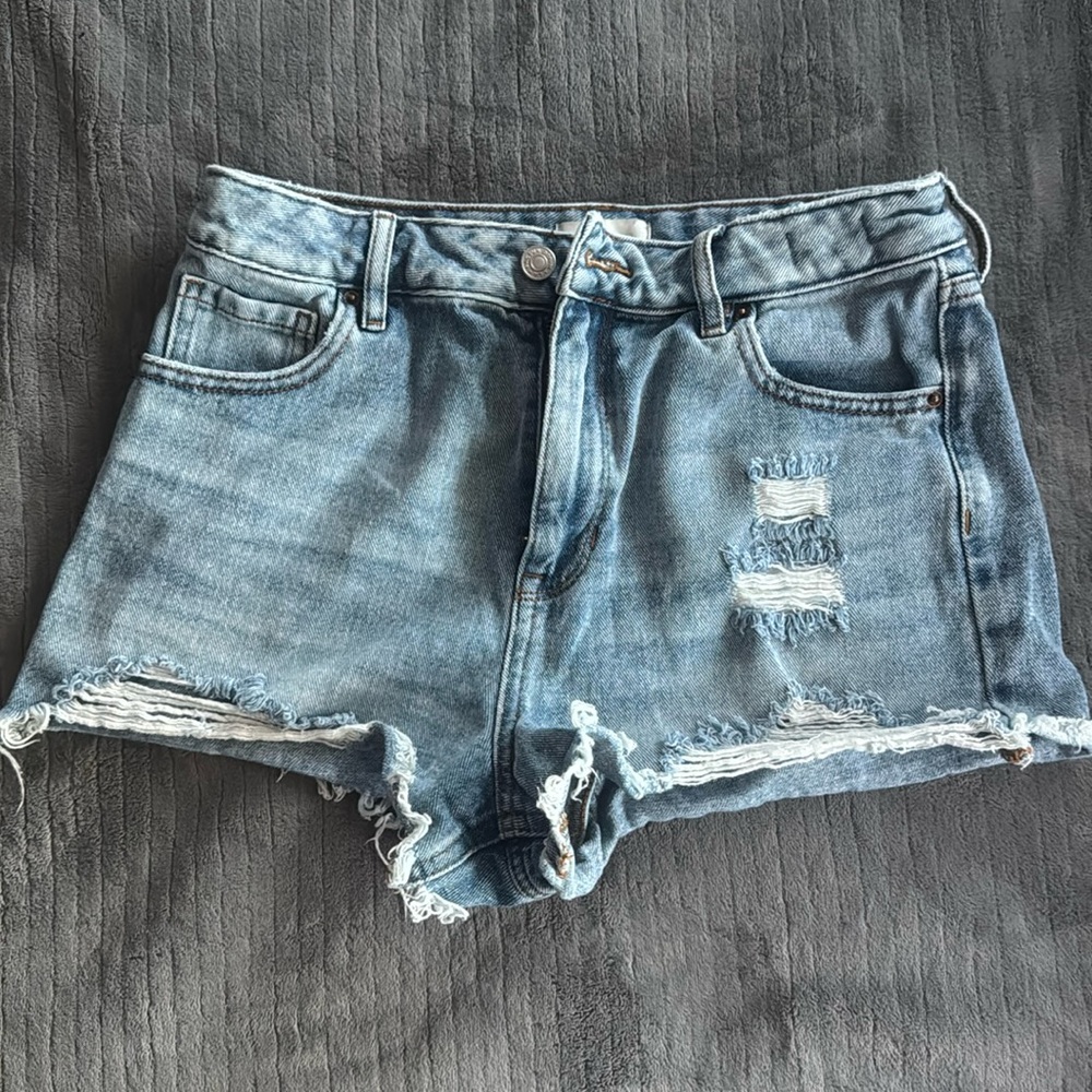 high rise jean shorts